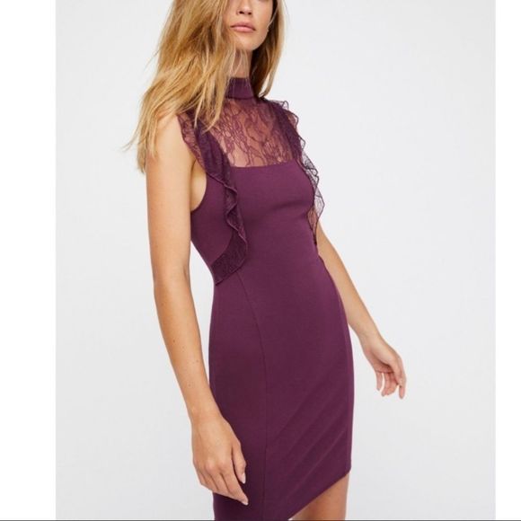NWT Free People Beaumont Muse Lace Detail Dress - Picture 1 of 8